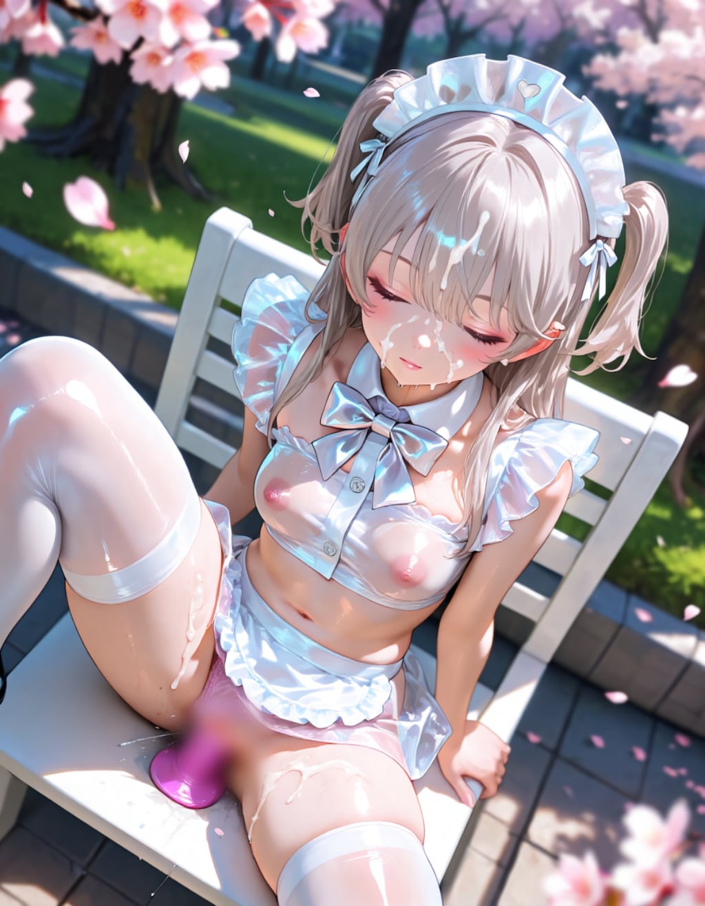 寝ているメイドさんに