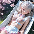 ハンモックで寝るメイドさん 5枚目