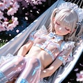 ハンモックで寝るメイドさん 8枚目