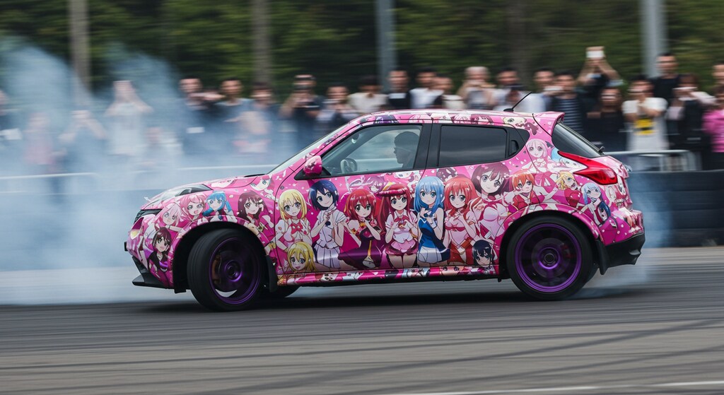 アニメキャラ痛車ジュークのドリ車