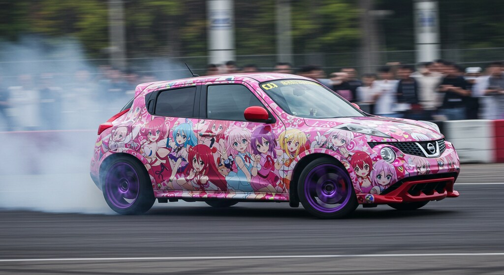 アニメキャラ痛車ジュークのドリ車