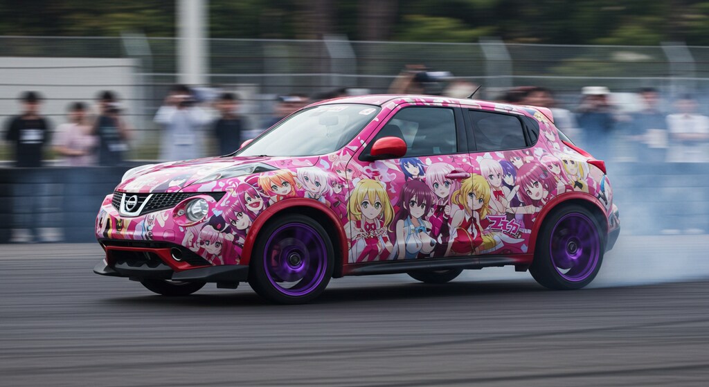 アニメキャラ痛車ジュークのドリ車