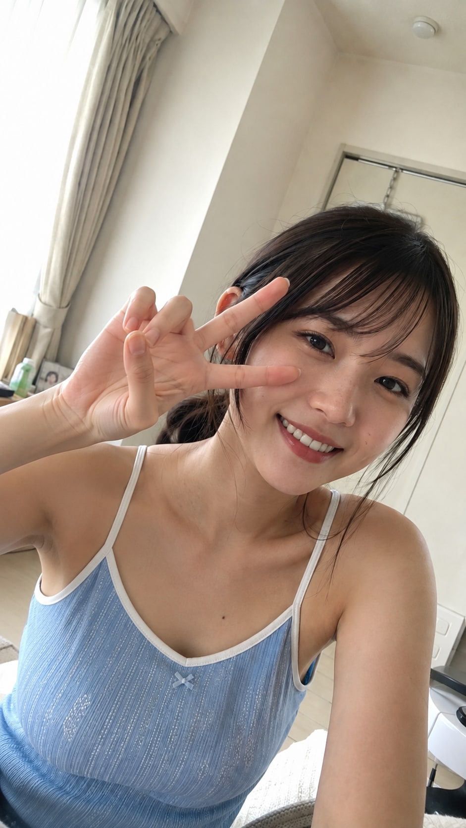 はい、ピース♪ …どこ見てるの？