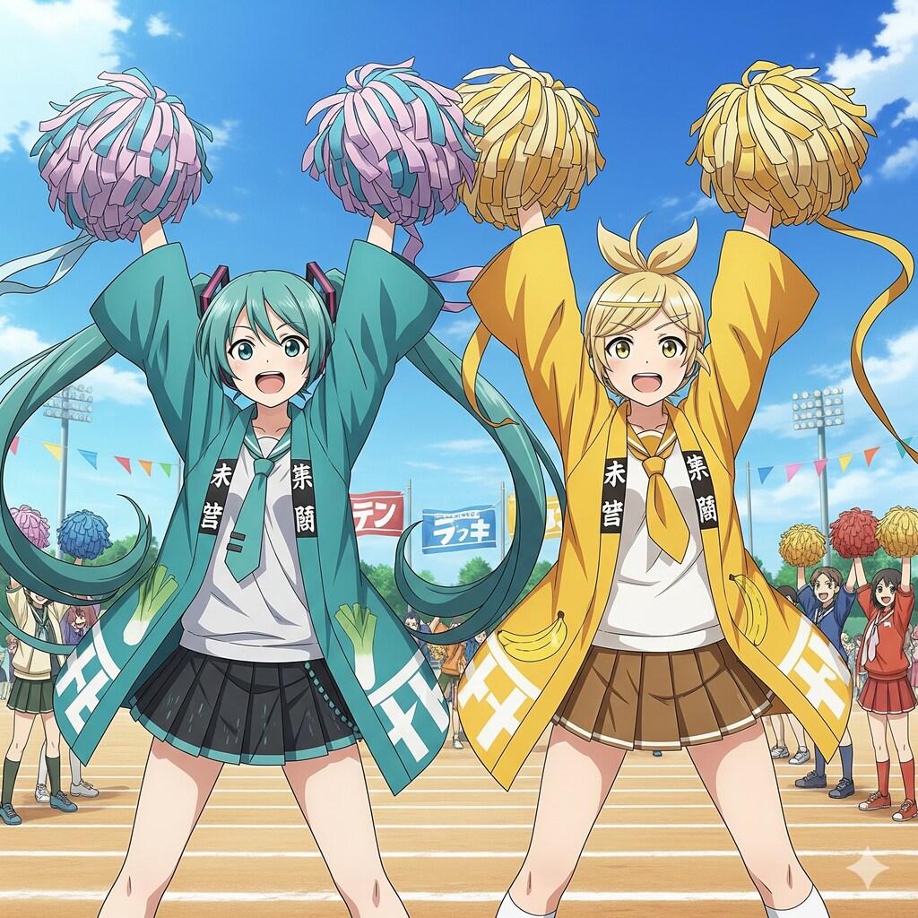 ミクさんリンさんと秋の運動会🏃