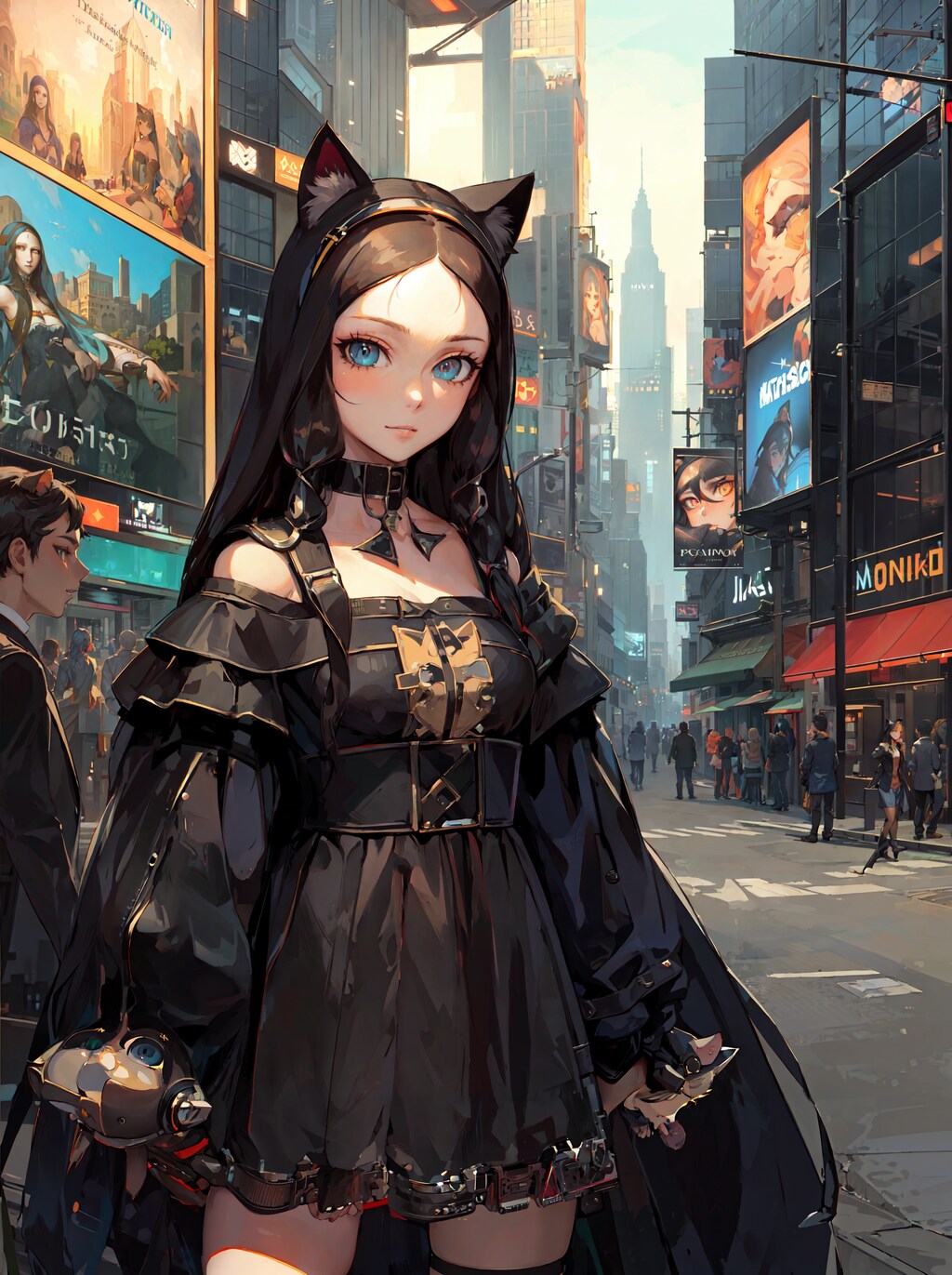 AIイラストモナリザ討伐依頼～街中の猫耳美女Mona Lisa～