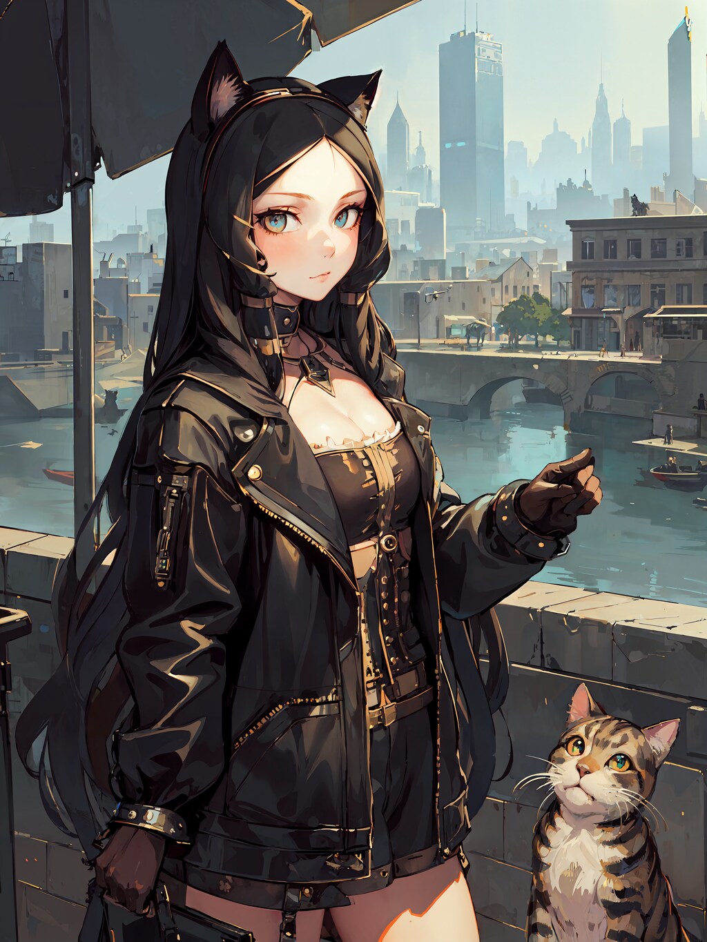 AIイラストモナリザ討伐依頼～街中の猫耳美女Mona Lisa～