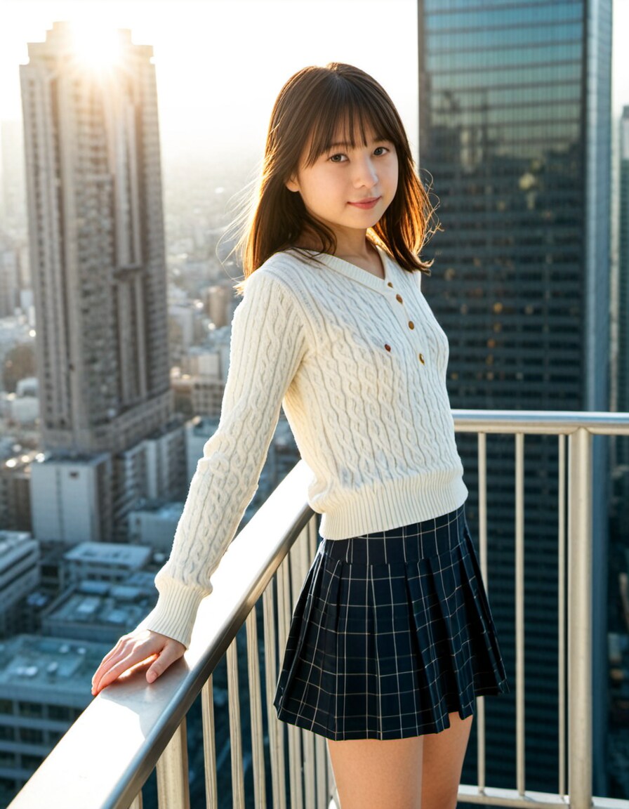 ビルの屋上でポートレート_24