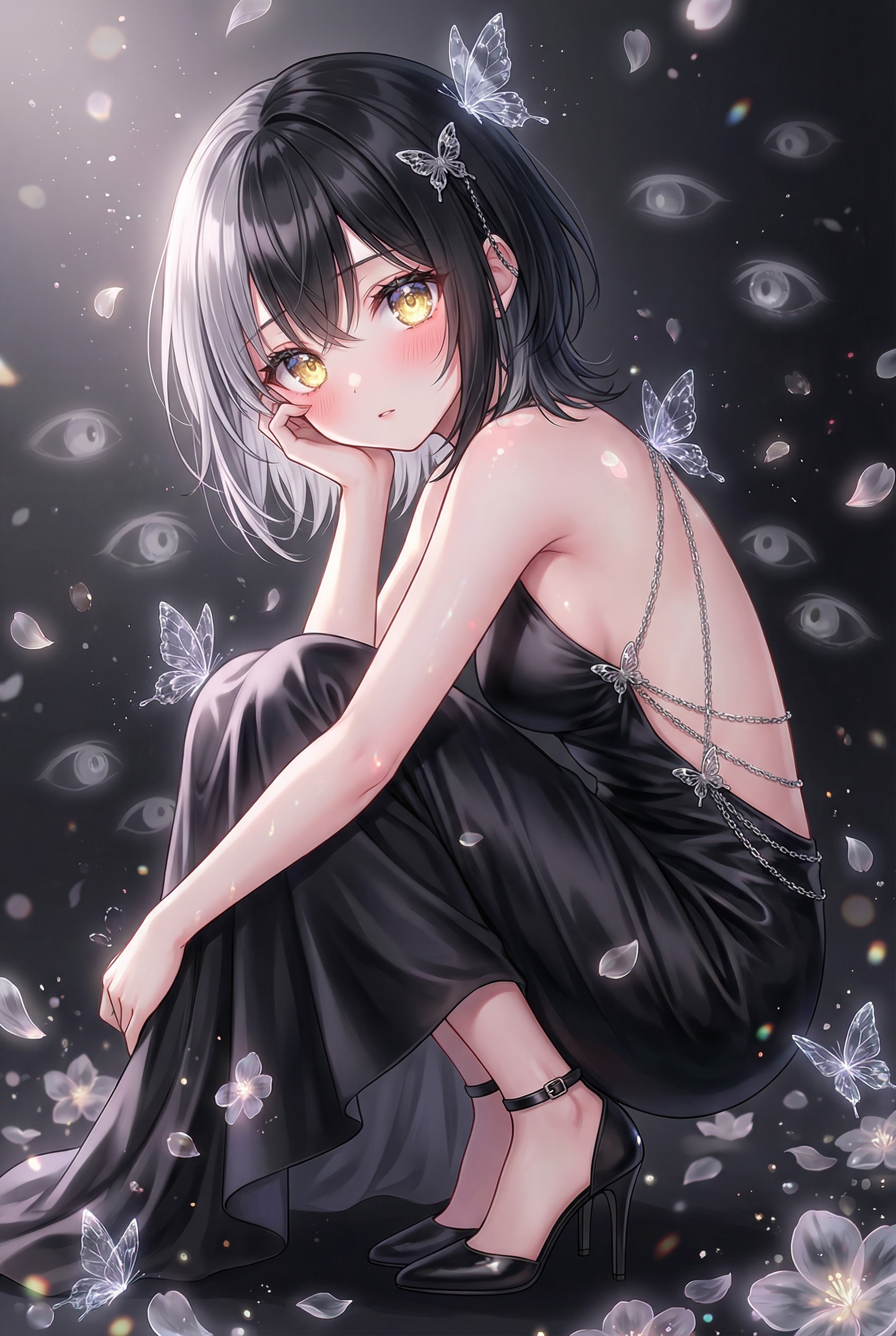 闇に囁く黄金の瞳 | の人気AIイラスト・グラビア