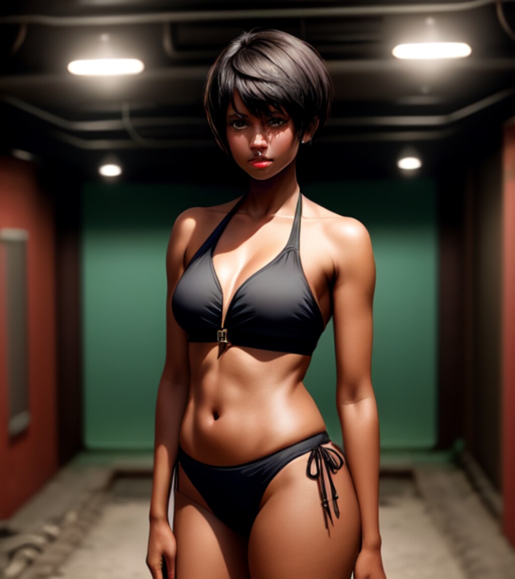 黒より黒く、白より白く（プロンプト研究：肌色、色指定、濃度指定）