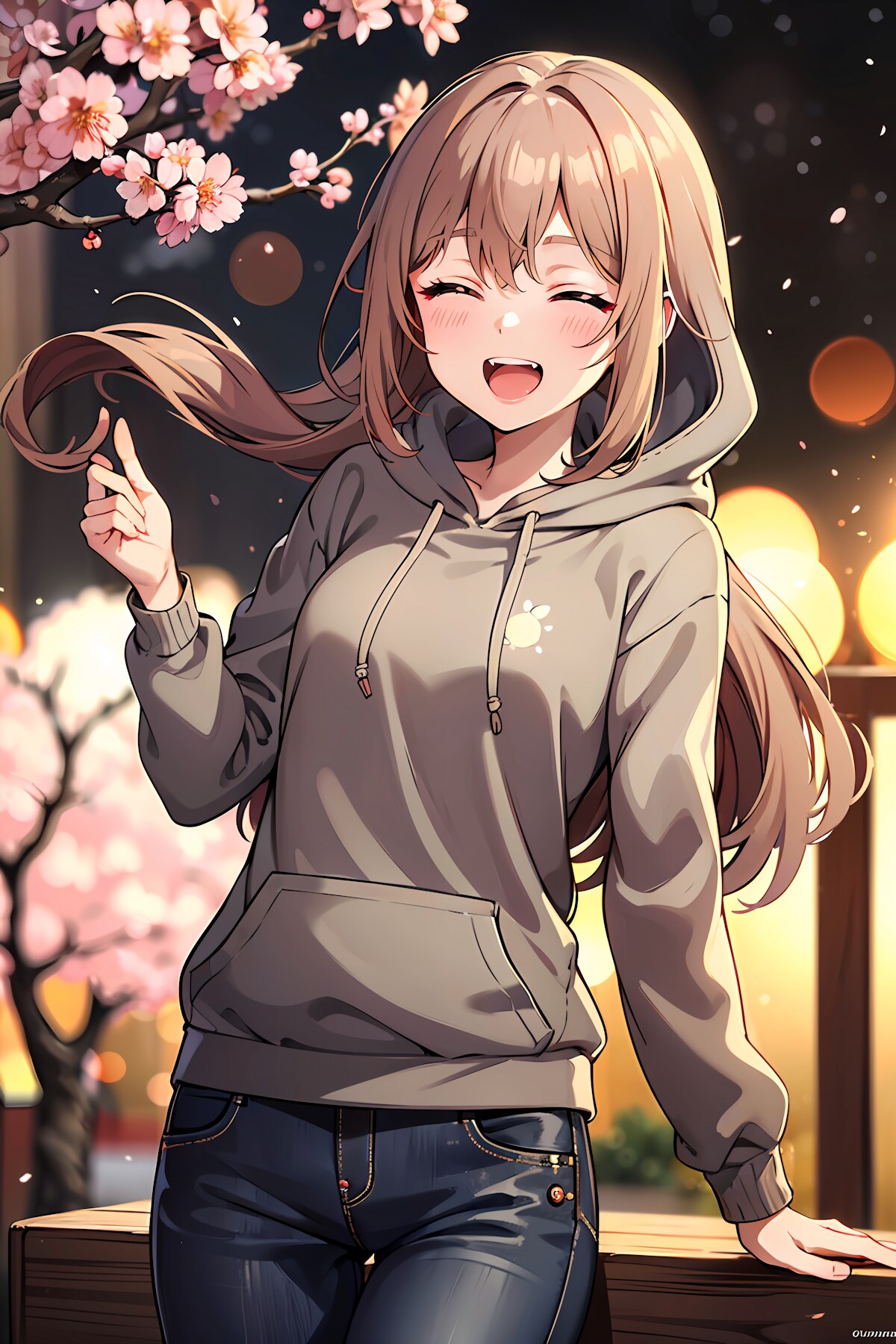 夜桜祭りの君