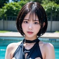 ボンテージに乗っ取られるスク水でポロリ 9枚目