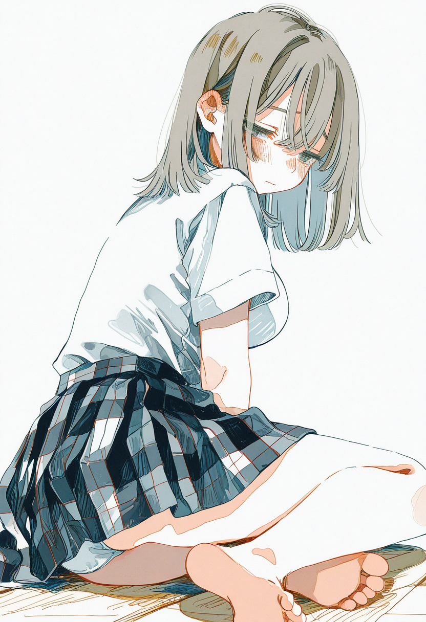 亜麻色の髪の女の子（パンチラ）