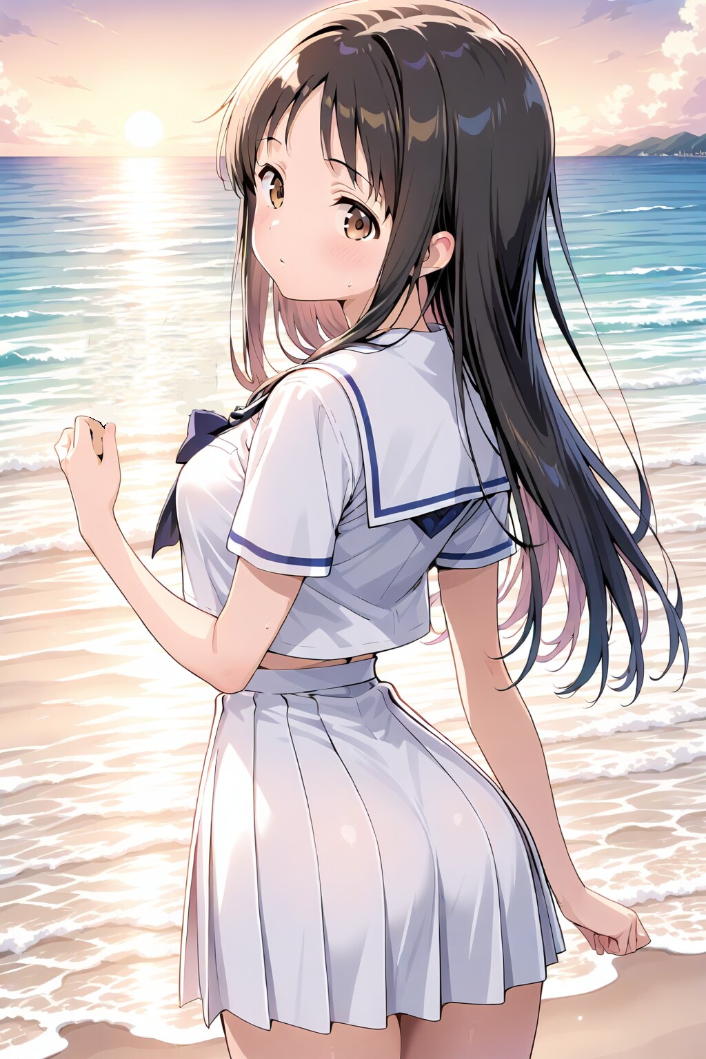 夕陽と女の子 | の人気AIイラスト・グラビア
