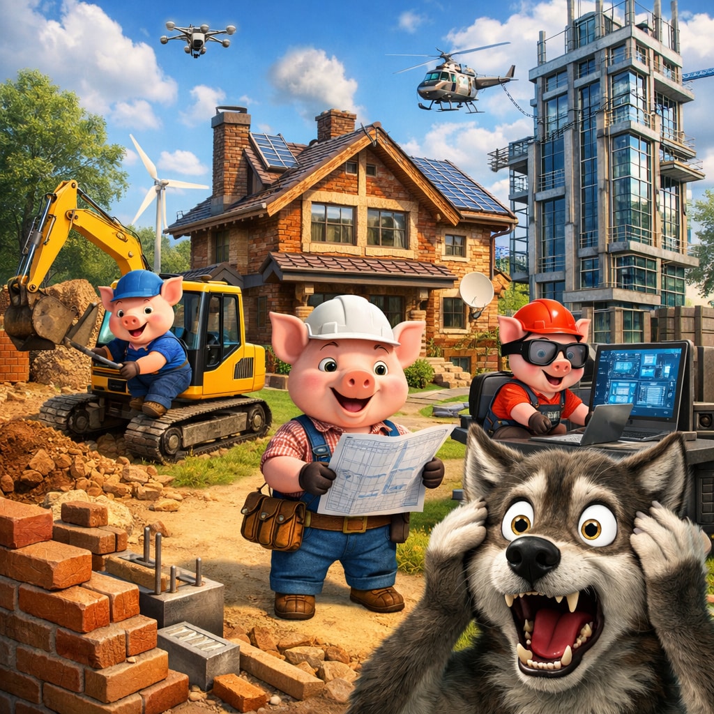 建築技術がすごすぎた3匹の子豚 | の人気AIイラスト・グラビア