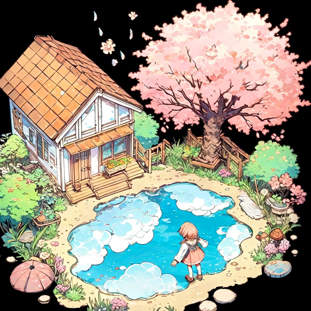 街と水たまり、少女203