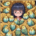 ゴッホスタイル_ジト目お姉ちゃんとインコ 10枚目