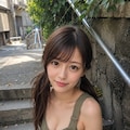 階段で座る女の子 4枚目