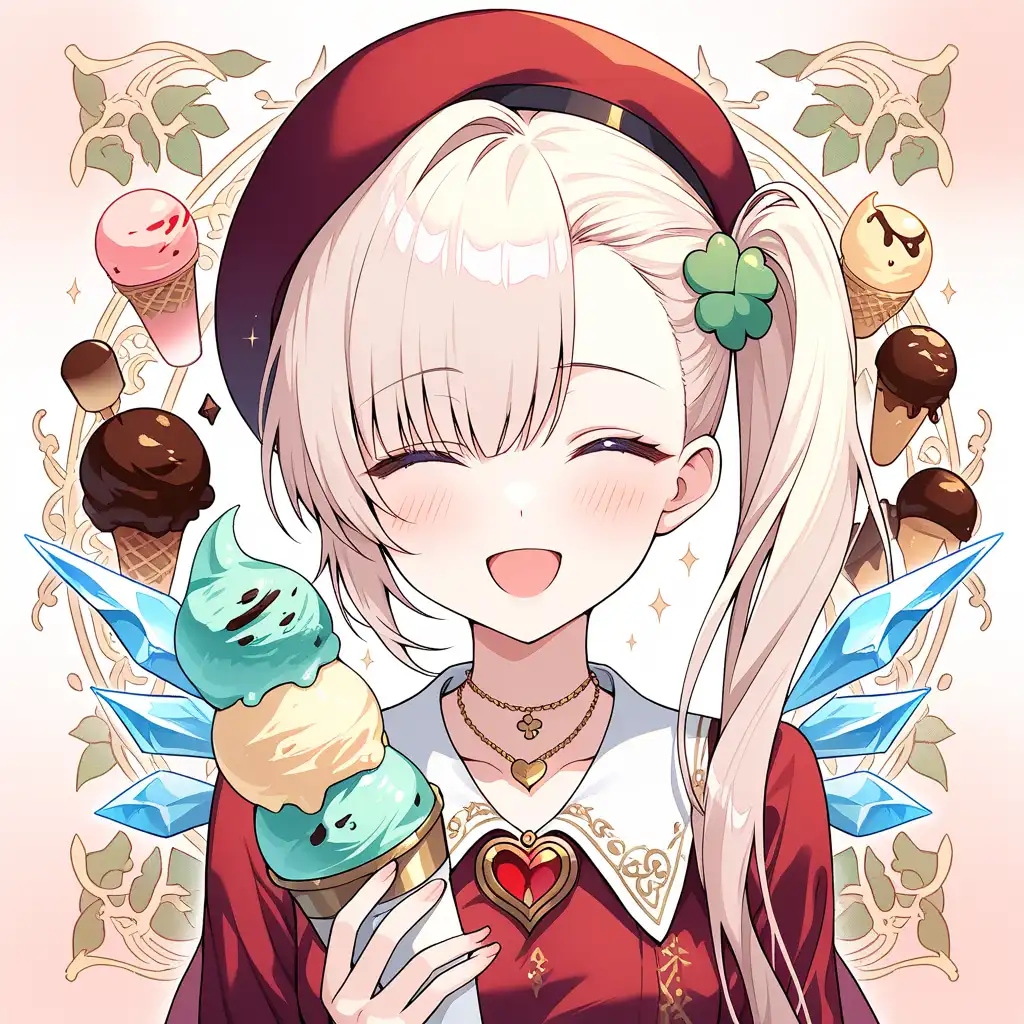 アイスクリームを持つカンネ