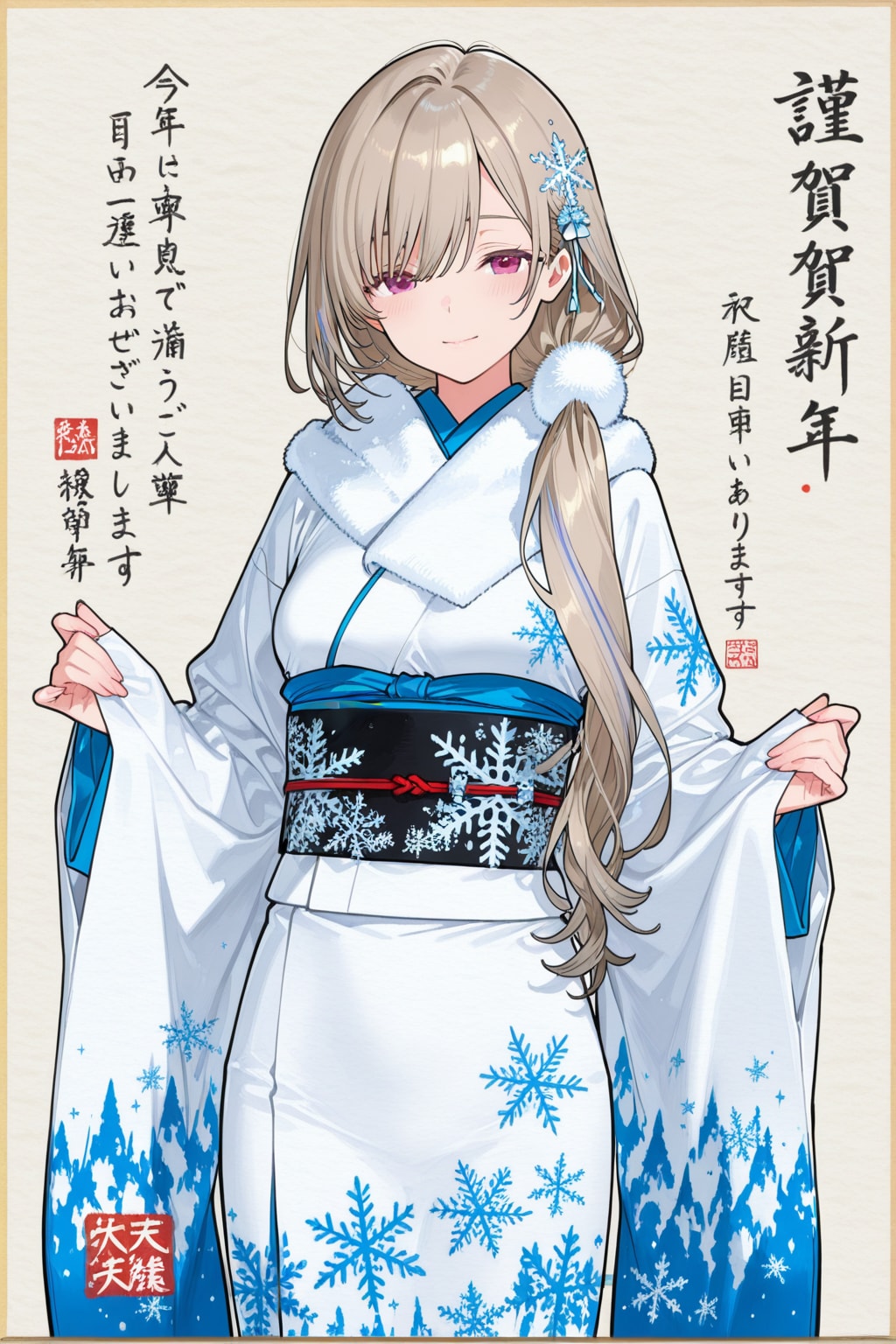 日本画で描く「北海道の道産娘」