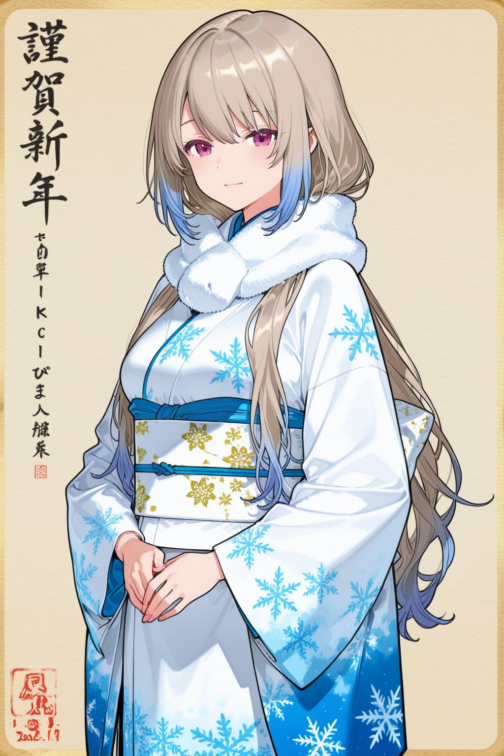 日本画で描く「北海道の道産娘」