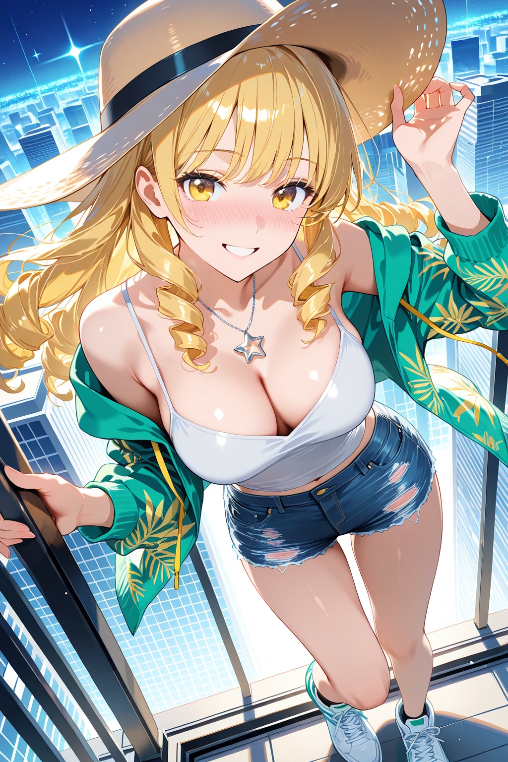 デニムショーツが可愛いお姉さん♡