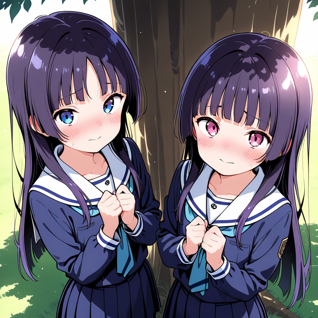 カラーなら見抜ける双子 #男の娘はどっちだ！？