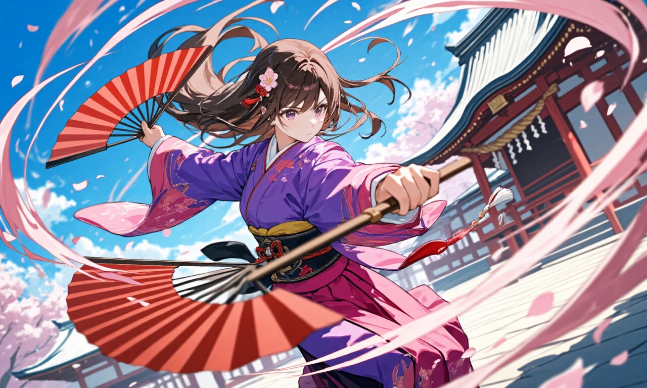 鉄扇女子　桜嵐 | の人気AIイラスト・グラビア