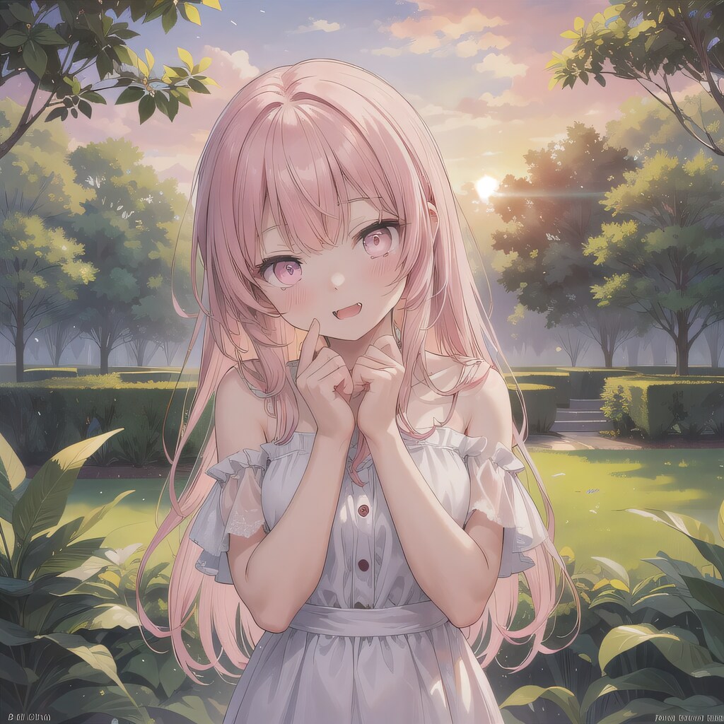 ピンク髪ロングでワンピースの少女５