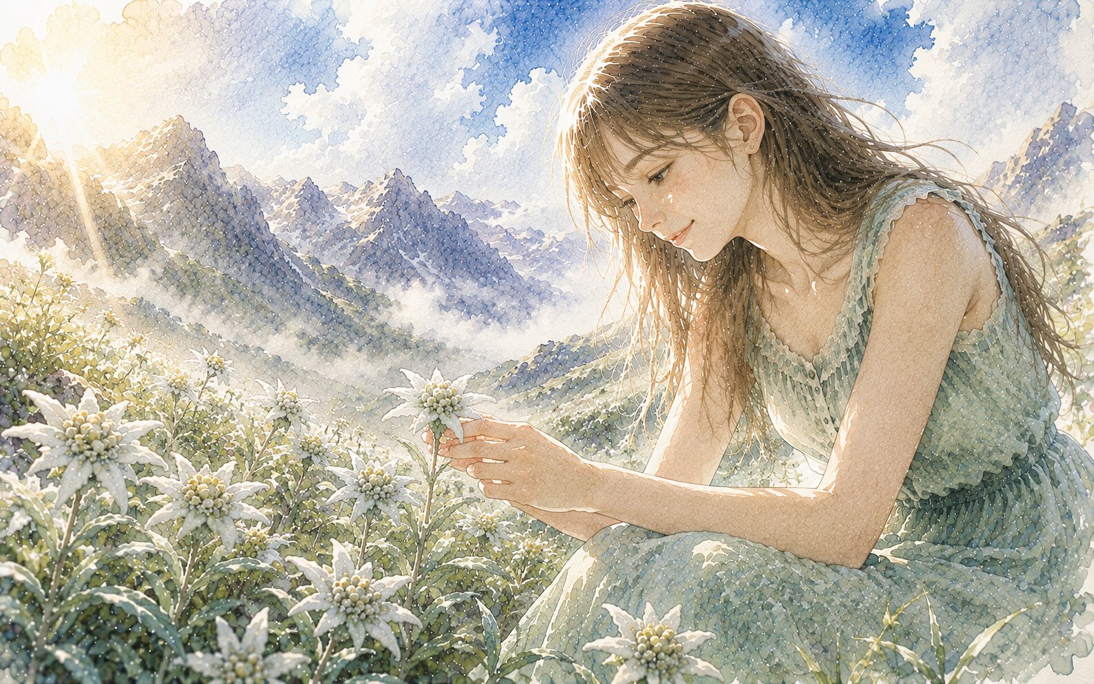 誕生花　0818 エーデルワイス | の人気AIイラスト・グラビア