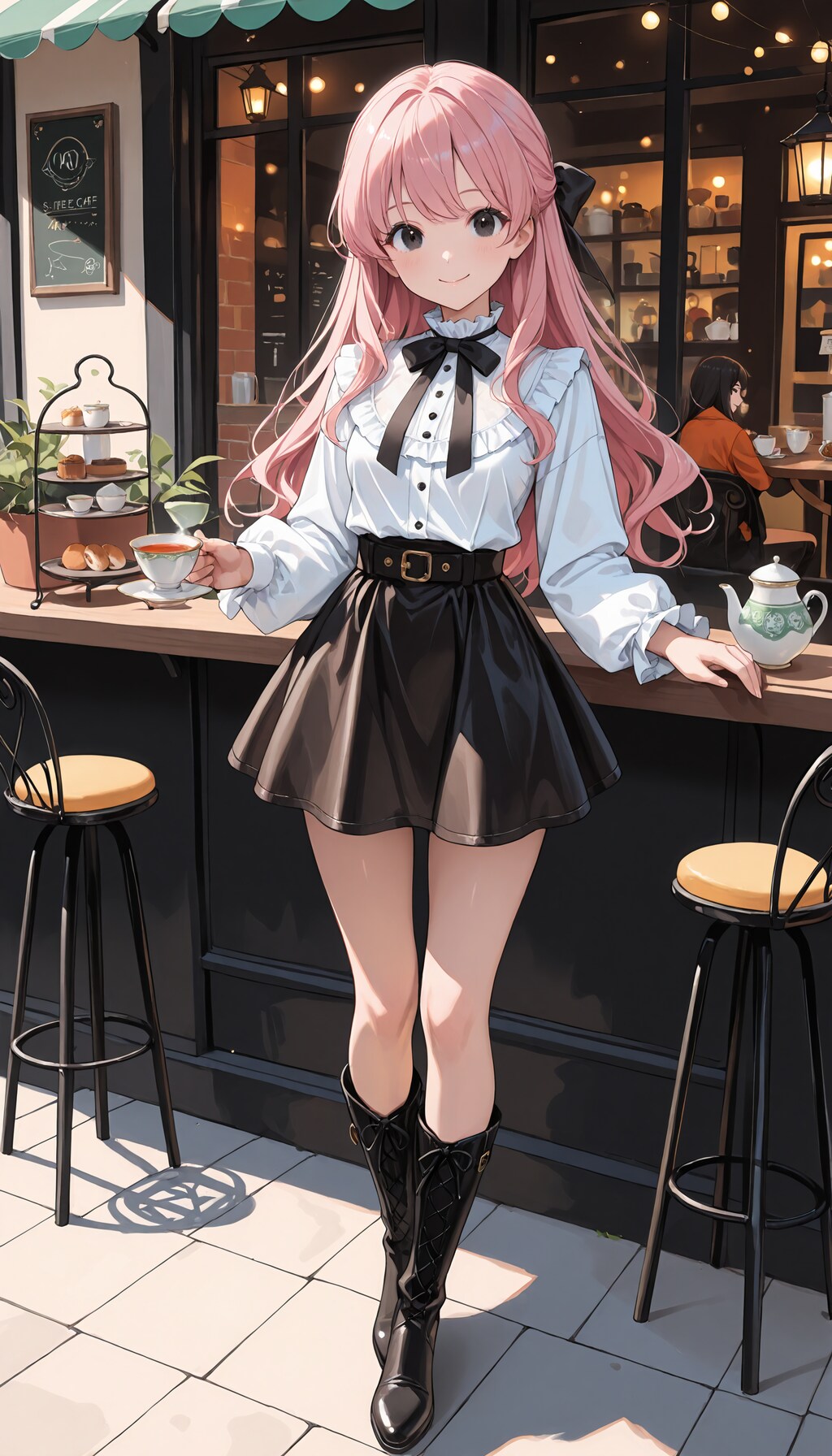 SDXL使ってみたんだもん 07《カフェテラスにて《SDXL FiaMix illustrious-XL1.90》