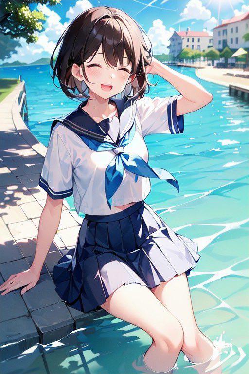 暑くて我慢できなかったよー♪