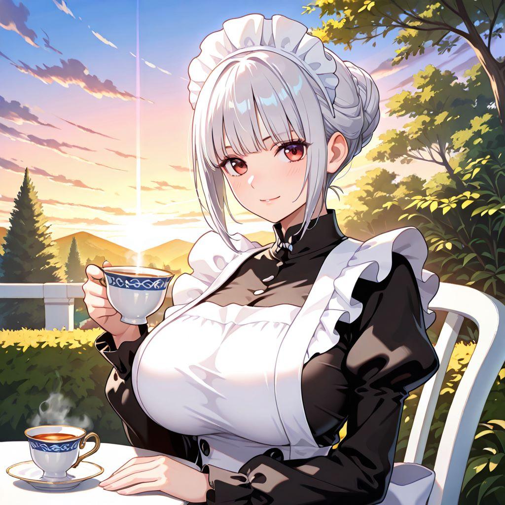 メイドとティータイム | の人気AIイラスト・グラビア