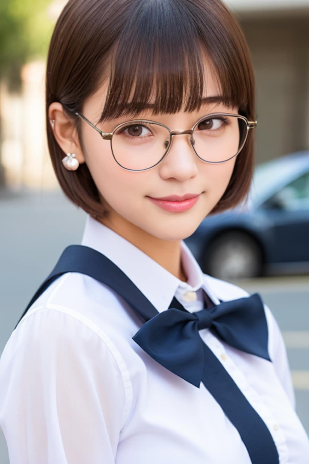 眼鏡の女子高校生