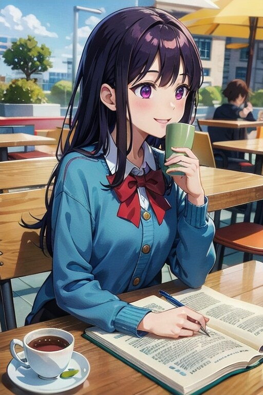テラス席でお勉強✍🏻