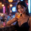 美女とバーカウンター 7枚目