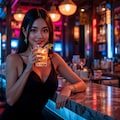 美女とバーカウンター 8枚目
