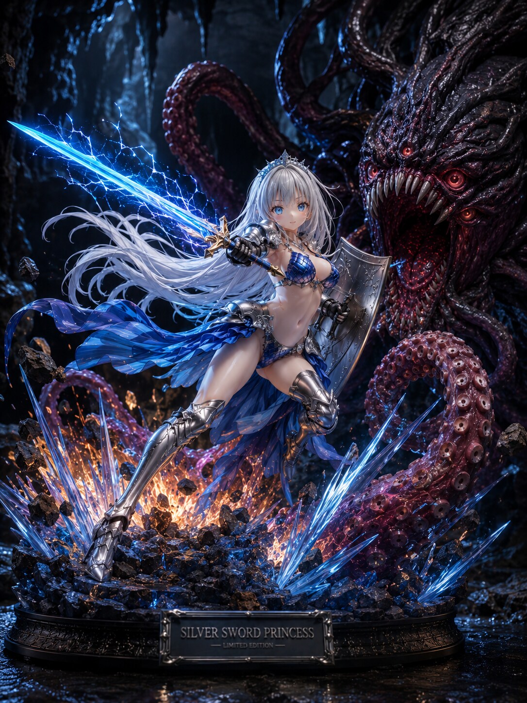 姫騎士フィギュアで戦闘シーン