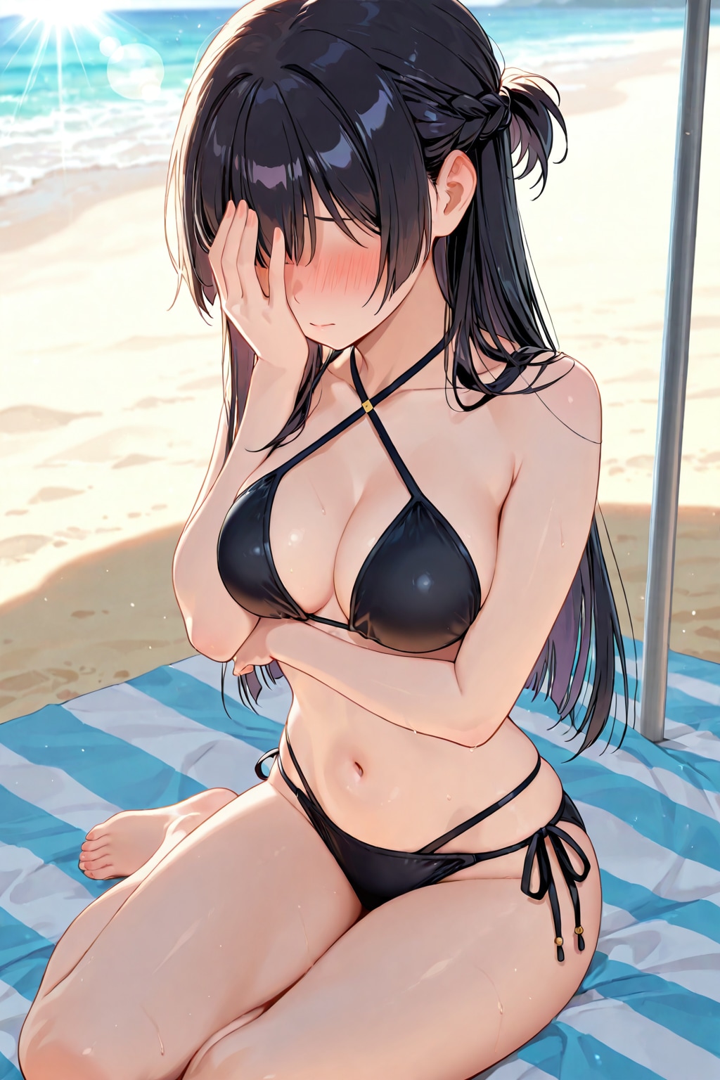 私「せっかく海に来たのに・・・」