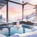 冬の温泉 2枚目