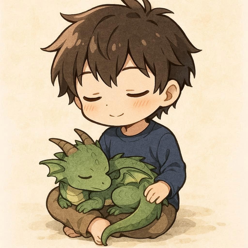 甘えてるちびドラゴンちゃん