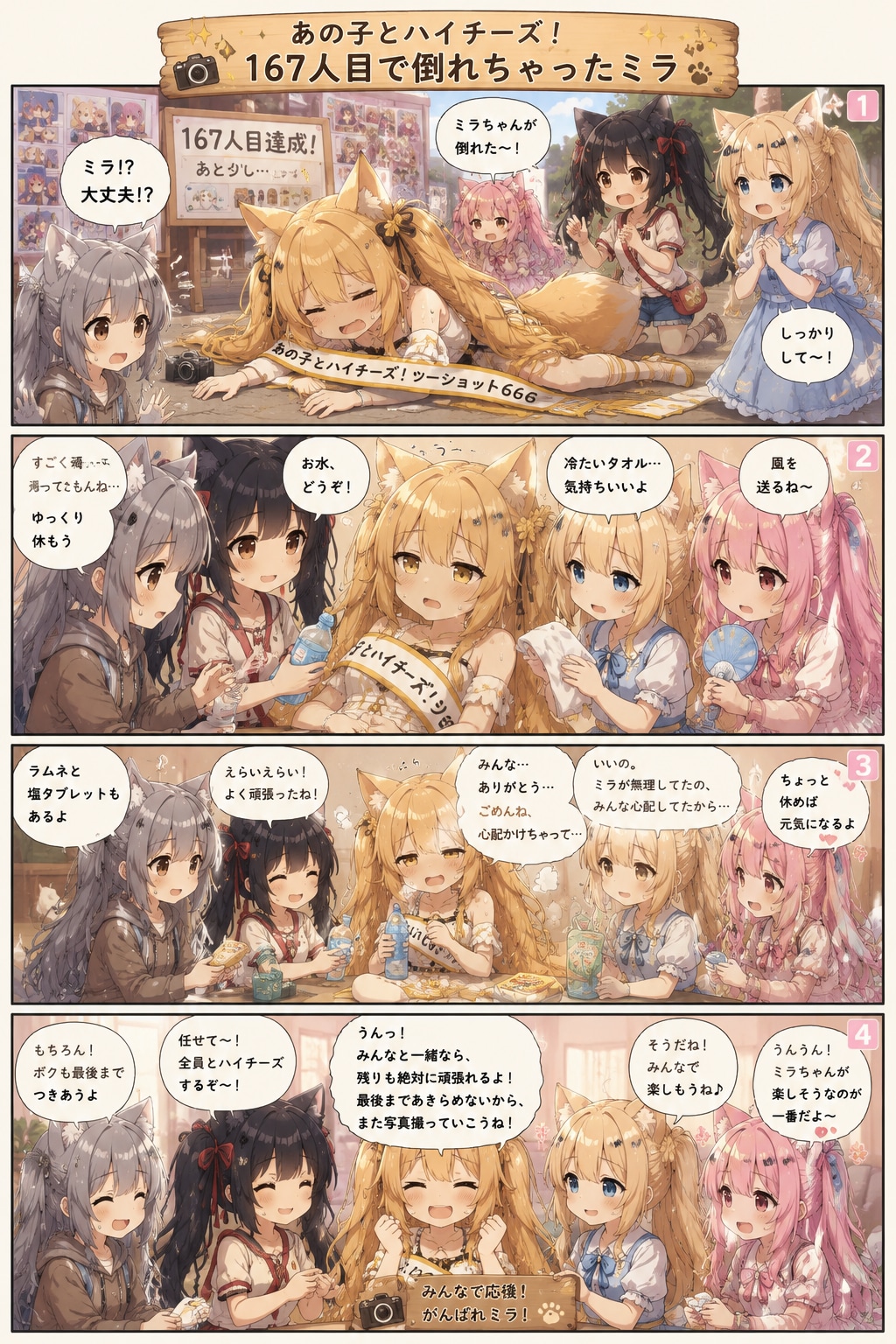ミラちゃん倒れる