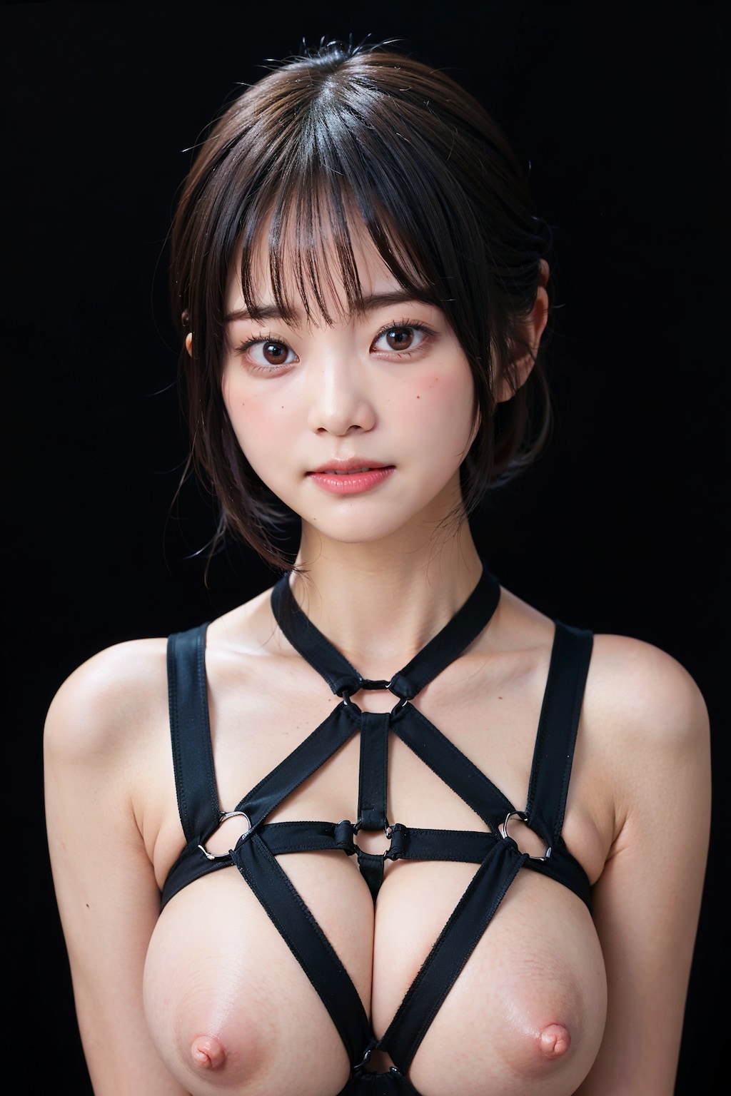 ボンテージでポロリ
