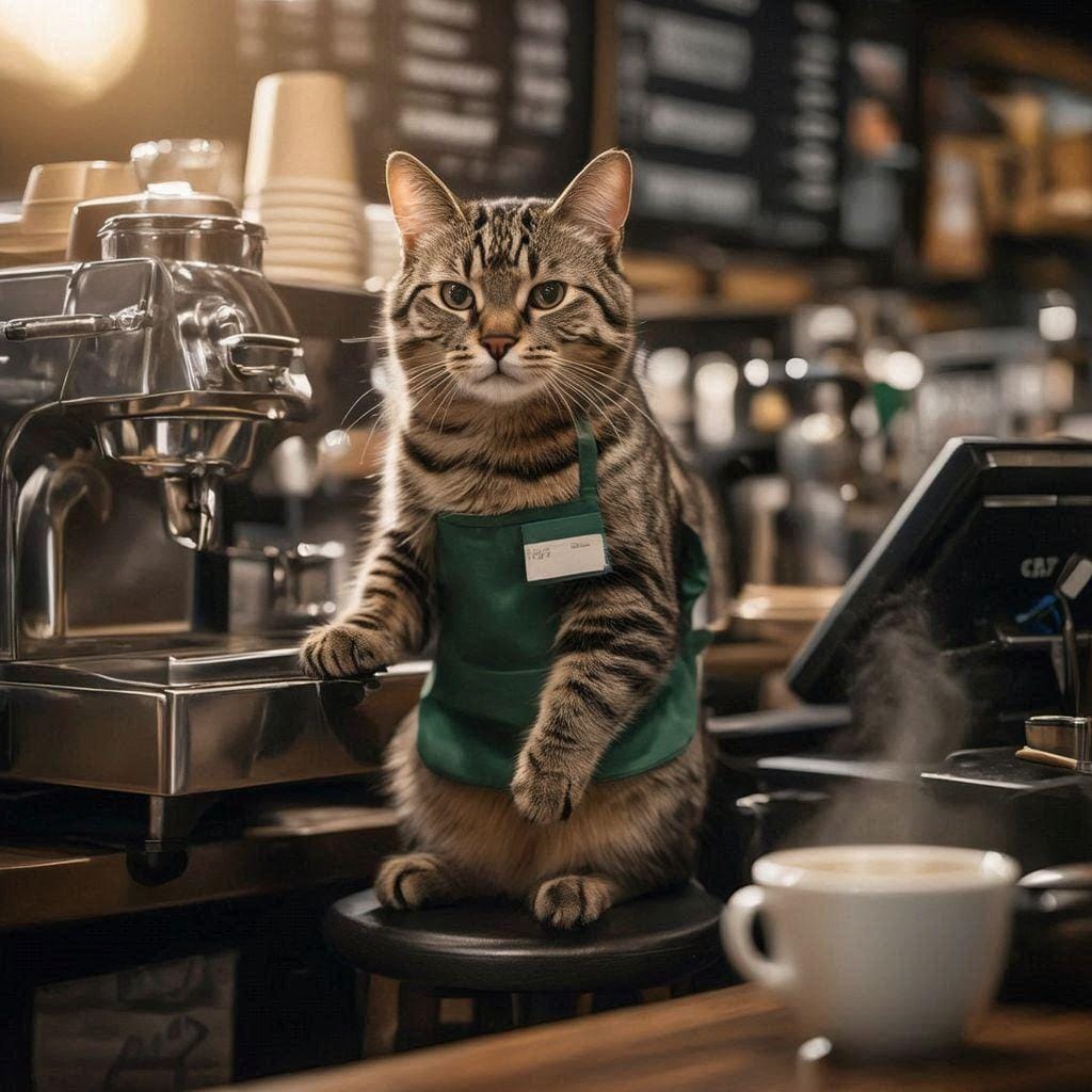 スタバ店員の猫