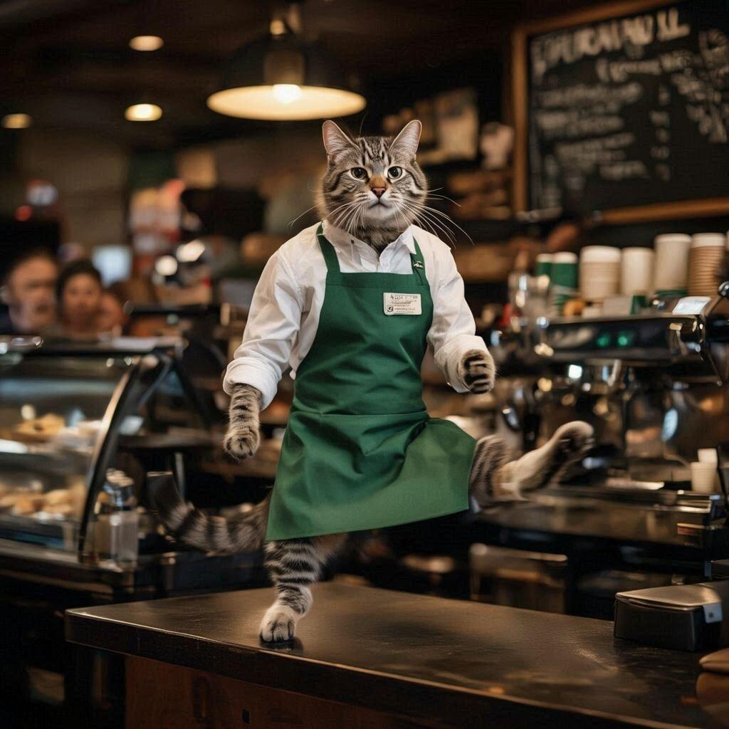 スタバ店員の猫