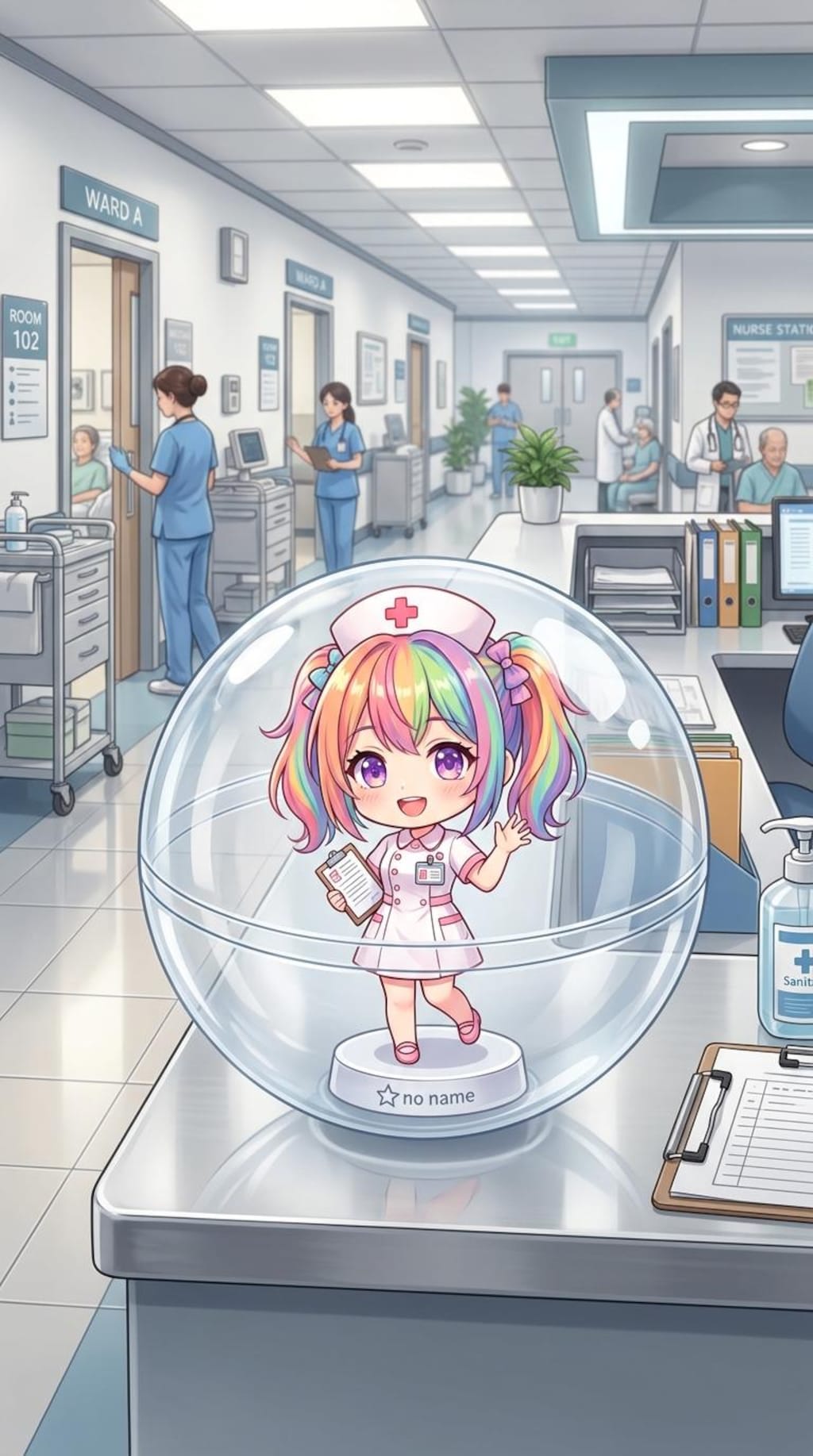 ナース服姿のUNICORNちゃんをカプセルに入れたよ