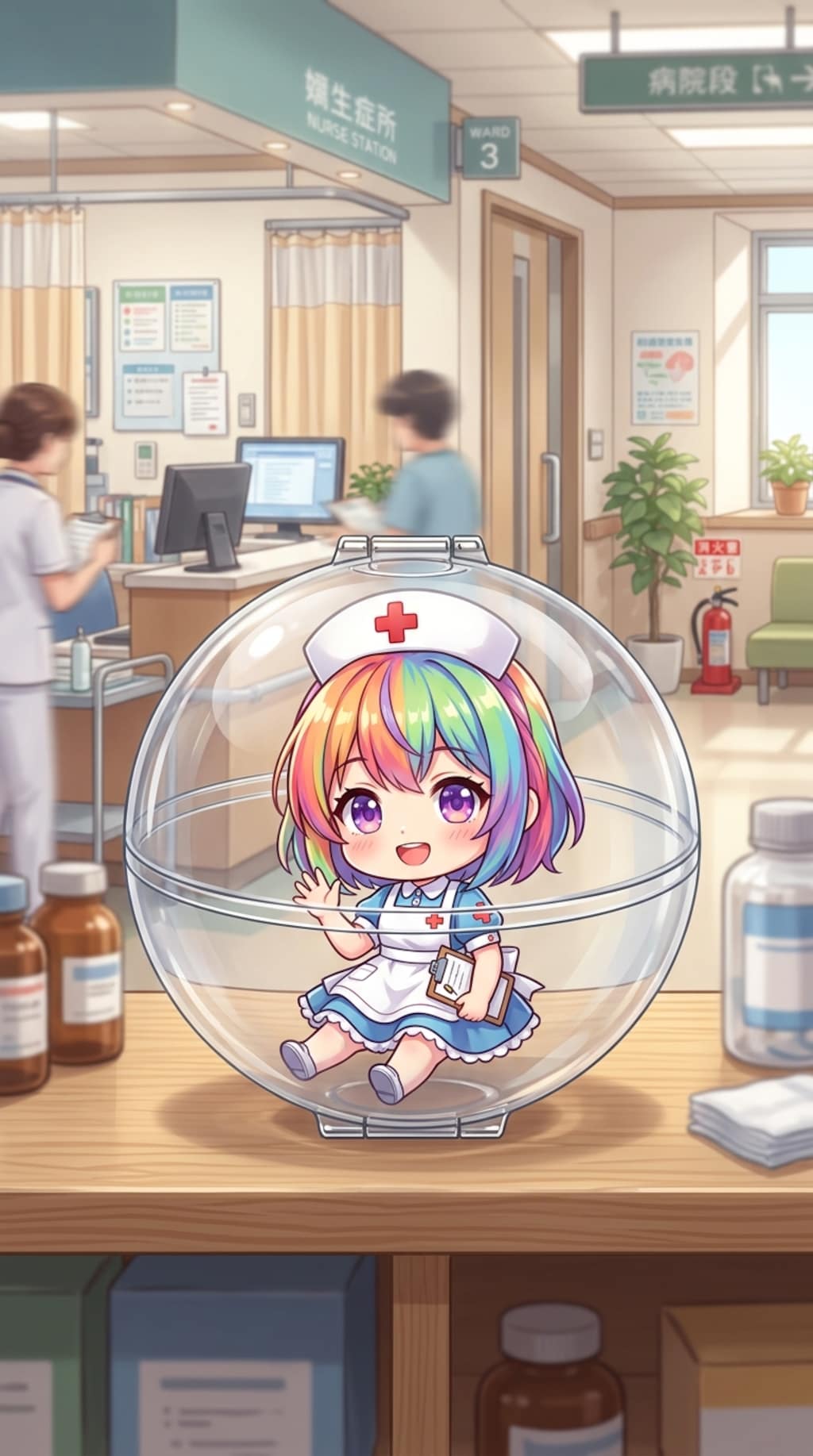 ナース服姿のUNICORNちゃんをカプセルに入れたよ