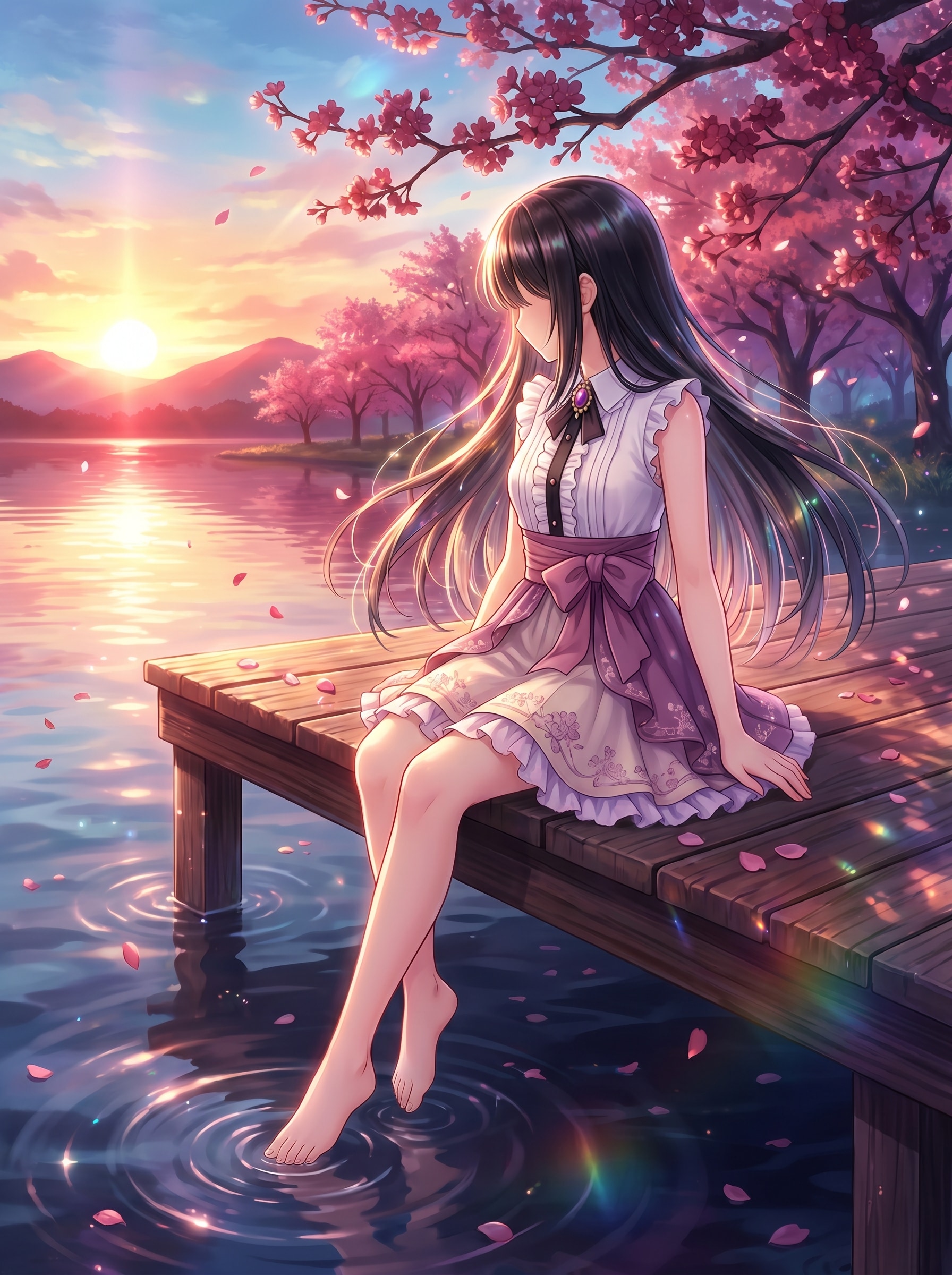 夕桜水紋幽想