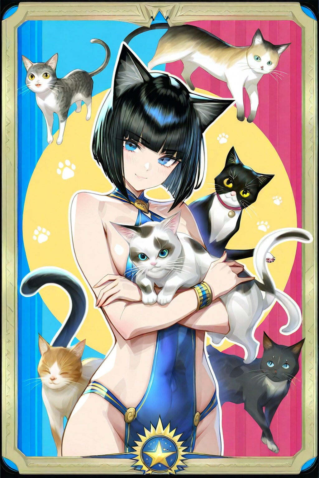 古代の女王にゃんこもたまにはイメチェンしてオシャレしたい