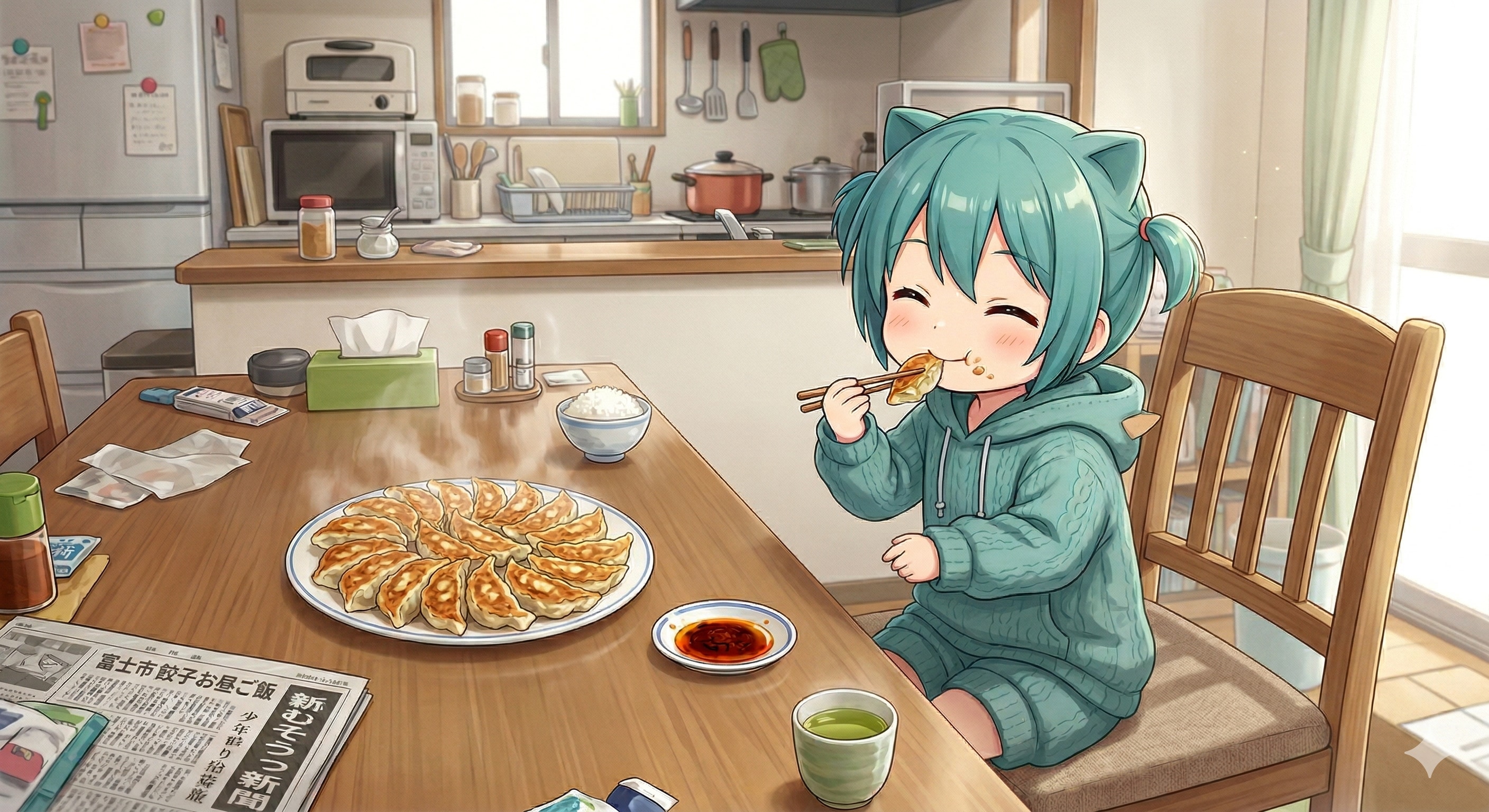 今日の昼飯は餃子です | の人気AIイラスト・グラビア