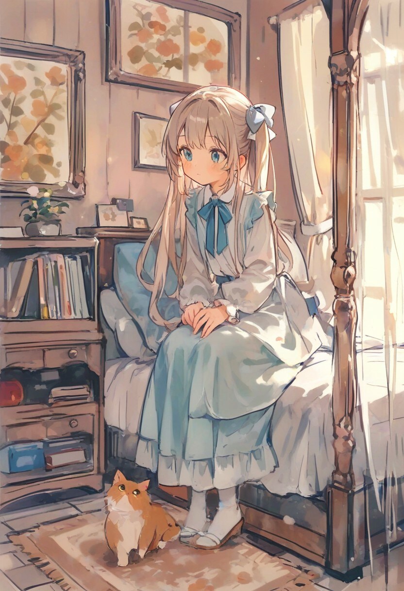 少女の部屋(水彩タッチ)(182)